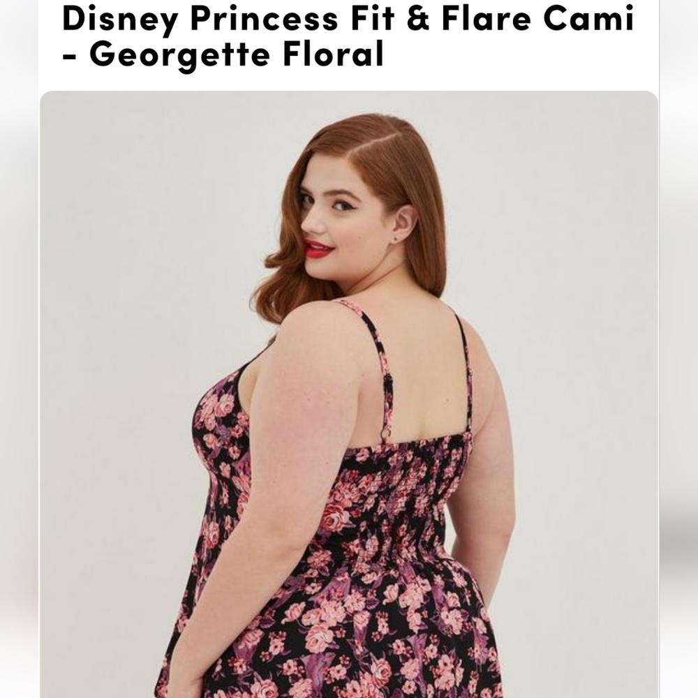 TORRID Disney Princess Fit & Flare Cami - Georgette Floral size 2X (18/20)